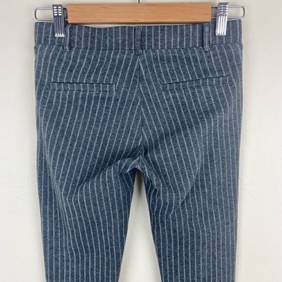 Betabrand Slim Straight Pullover Pinstripe Pants - Gray & White - Picture 7 of 8